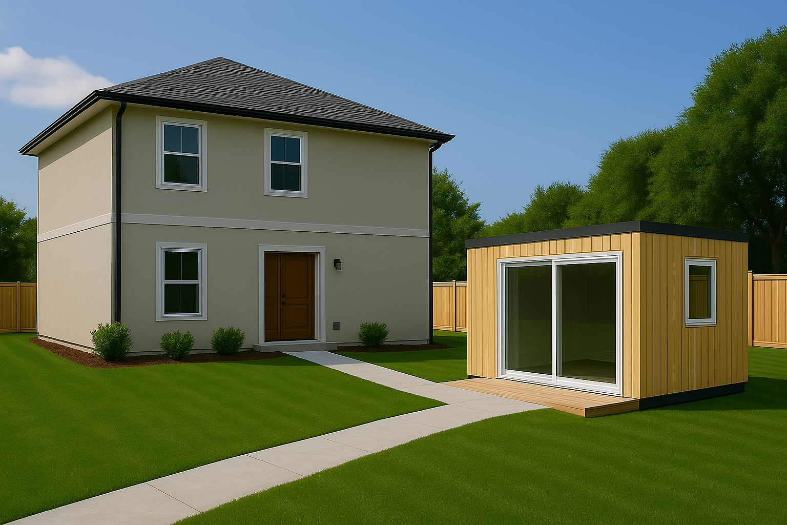 maison deux niveaux avec logement modulaire-1